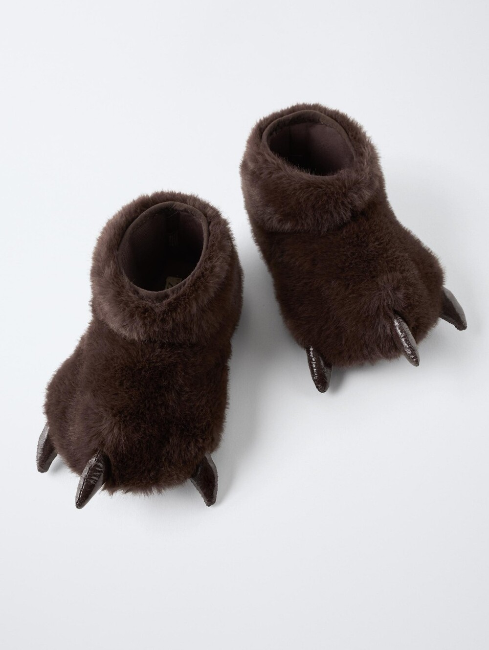 Zara Plush Brown Bear Paw Slippers - Cozy